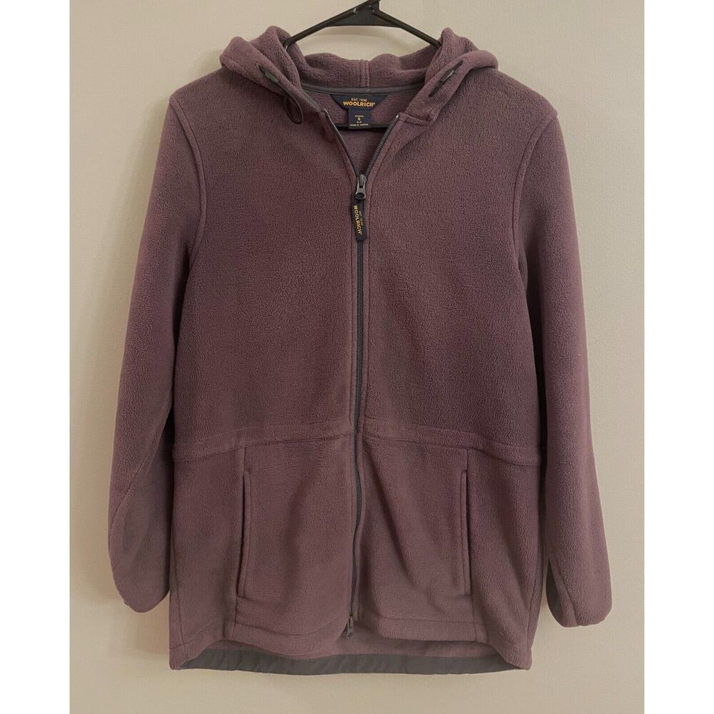 Woolrich Women’s Lightweight Fleece Jacket Full Zip w/ Hood Size‎ Small Purple